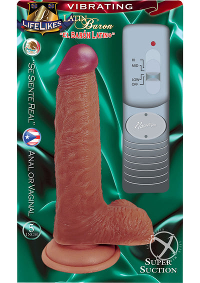 Lifelikes Vibrating Latin Baron Dildo - Caramel/Flesh - 5in