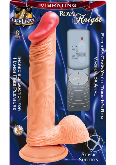 Lifelikes Vibrating Royal Knight Dildo - Flesh/Vanilla - 8in