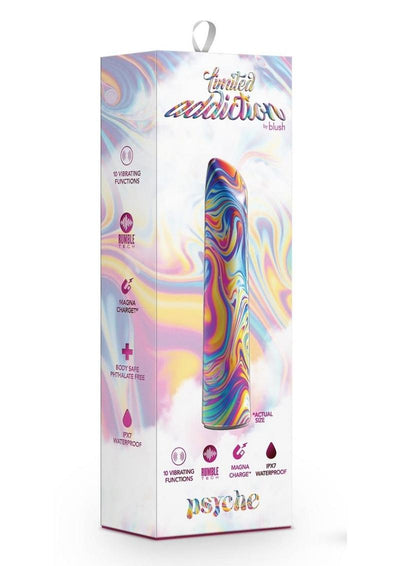 Limited Addiction Psyche Rechargeable Power Vibrator - Multicolor/Rainbow