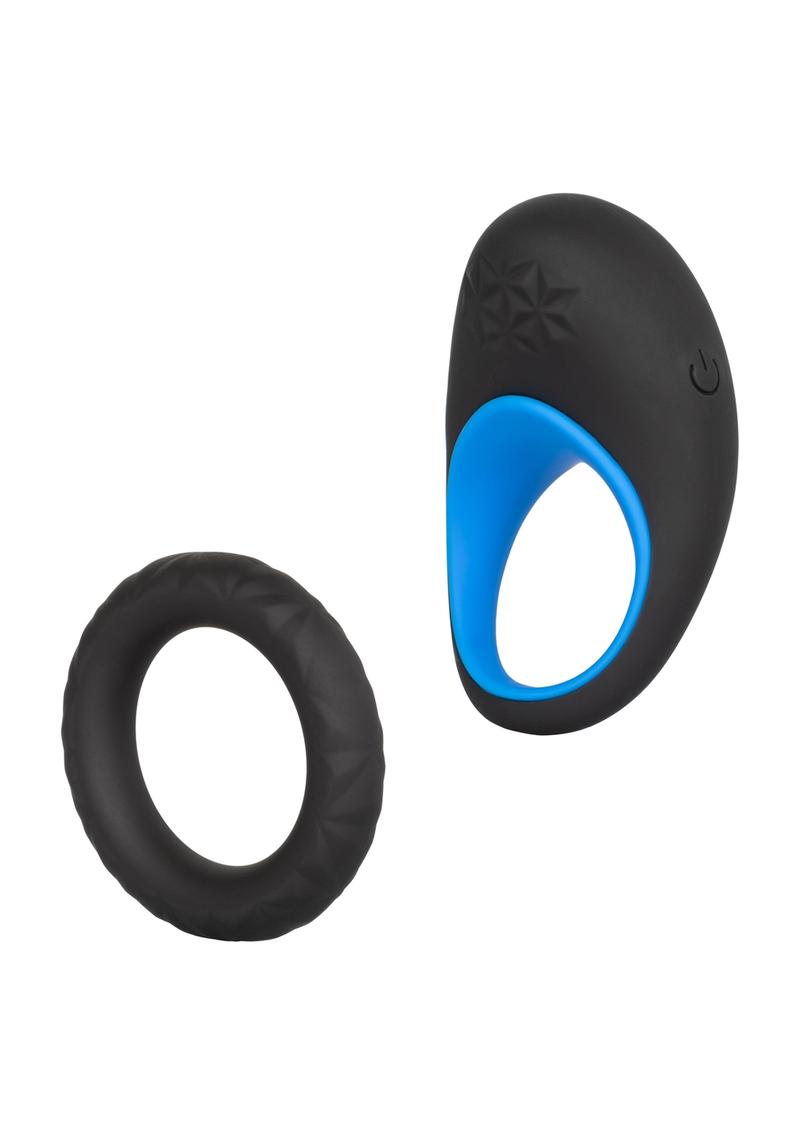 Link Up Max Silicone Vibrating Cock Ring - Black/Blue/Multicolor