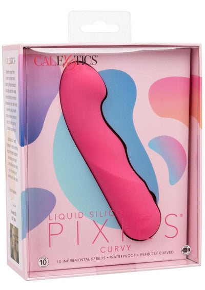 Liquid Silicone Pixies Ripple Rechargeable Vibrator - Pink