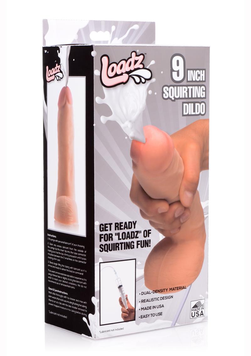 Loadz Dual Density Squirting Dildo - Vanilla - 9in