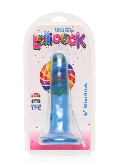 Lollicock Slim Stick Dildo - Berry Ice/Blue - 6in