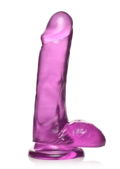 Lollicock Slim Stick Dildo with Balls - Grape Ice/Purple - 6in