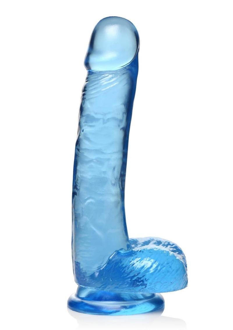 Lollicock Slim Stick Dildo with Balls - Berry Ice/Blue - 7in