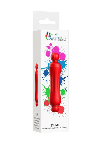 Luminous Demi Bullet with Silicone Sleeve - Red