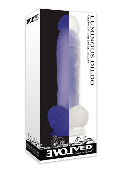 Luminous Dildo Silicone Realistic Dildo - Glow In The Dark/Purple - 8in