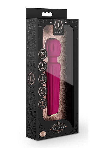 Lush Allana Velvet Rechargeable Silicone Wand Vibrator - Magenta/Purple/Rose Gold