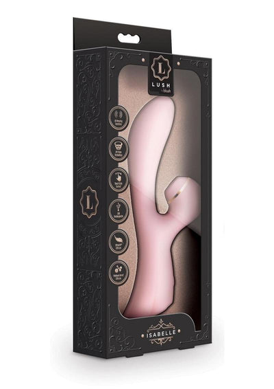 Lush Isabelle Rechargeable Silicone Air Pulse Clitoral Stimulator and G-Spot Vibrating Rabbit - Pink