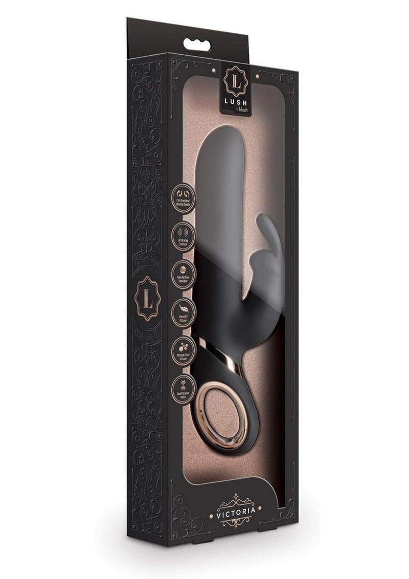 Lush Victoria Rechargeable Silicone Rabbit Vibrator - Black