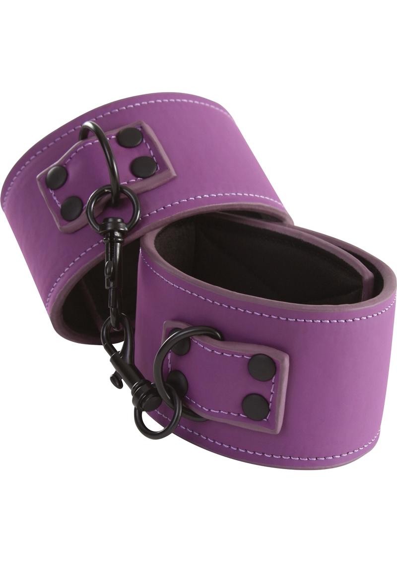 Lust Bondage Ankle Cuff - Black/Purple