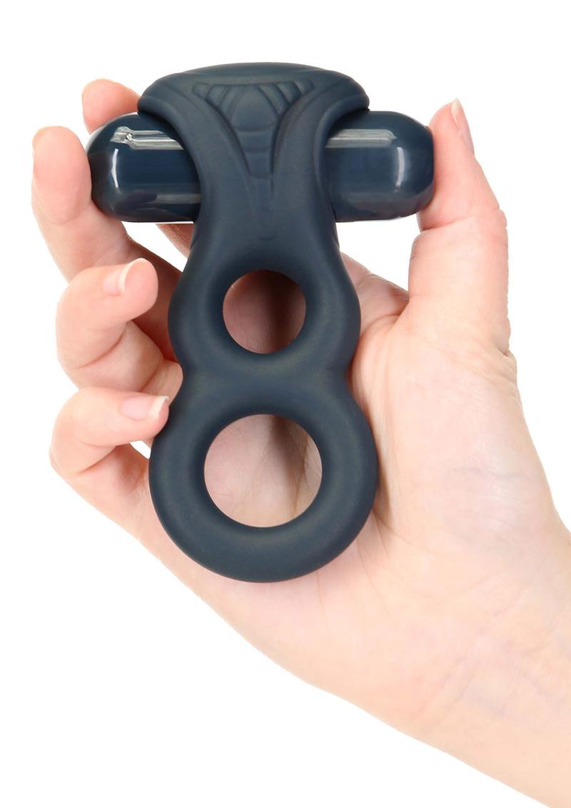 Lux Active Triad Silicone Rechargeable Vibrating Dual Cock Ring with Remote Control