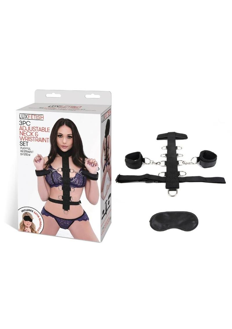 Lux Fetish Adjustable Neck and Wristraint