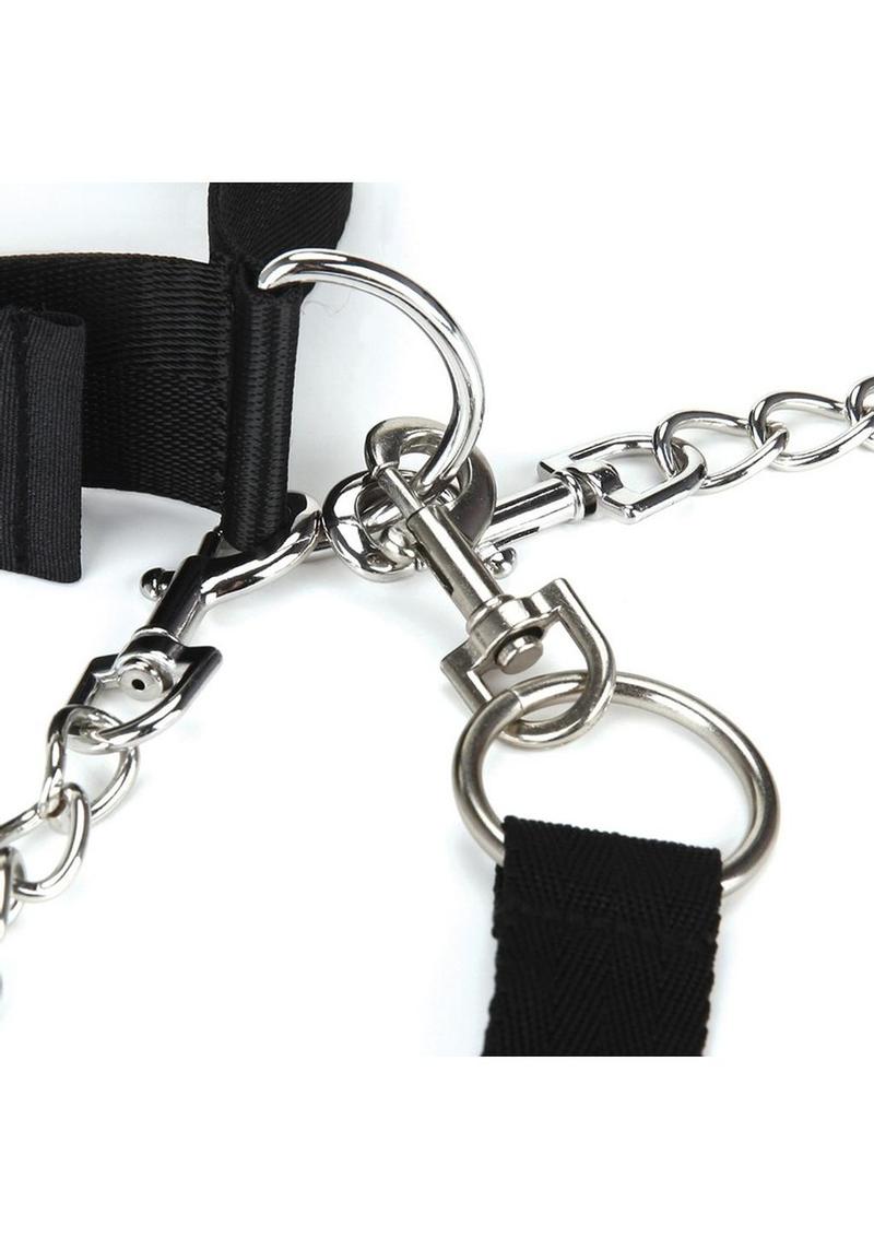 Lux Fetish Collar, Cuffs and Leash Set with Removable Cuffs and Leash