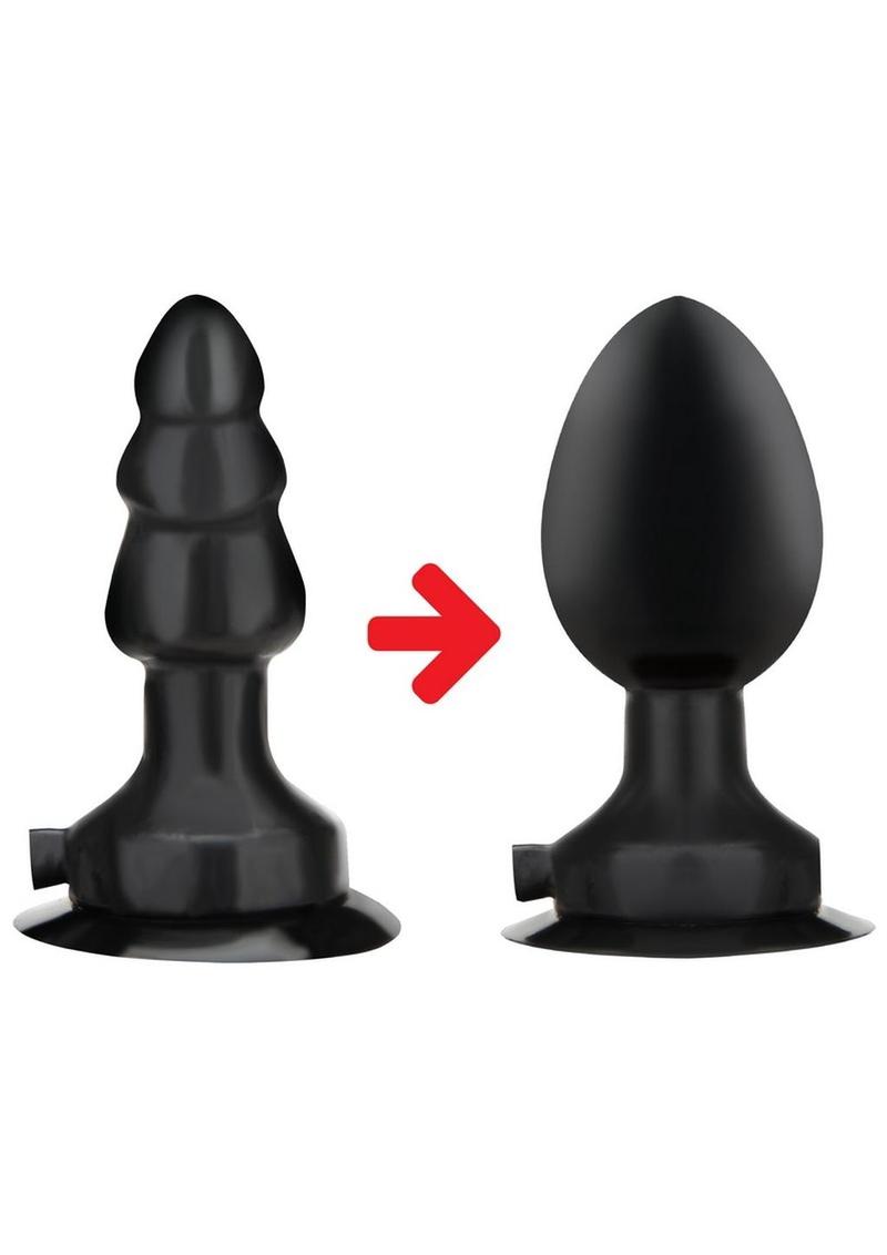 Lux Fetish Inflatable Vibrating Butt Plug with Suction Base and Remote Control