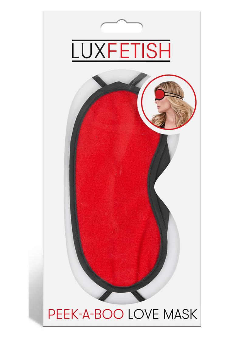 Lux Fetish Peek-A-Boo Love Mask - Red