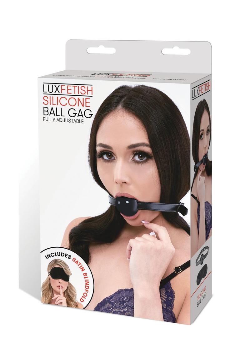 Lux Fetish Silicone Ball Gag - Black