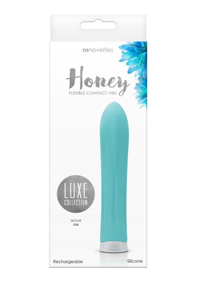 Luxe Collection Honey Rechargeable Silicone Flexible Compact Vibrator - Green/Turquoise