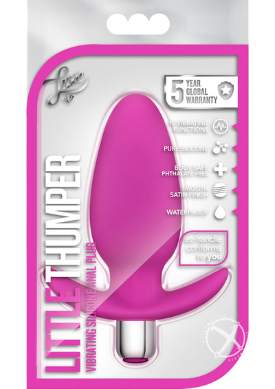 Luxe Little Thumper Silicone Vibrating Butt Plug - Pink