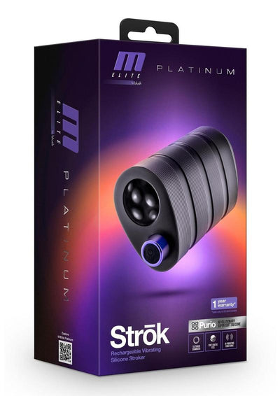 M Elite Platinum Strok Rechargeable Silicone Dual End Pussy Masturbator - Black