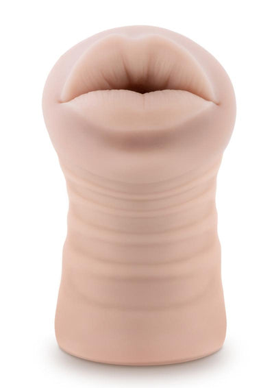 M For Men Angie Vibrating Masturbator with Bullet - Mouth - Vanilla