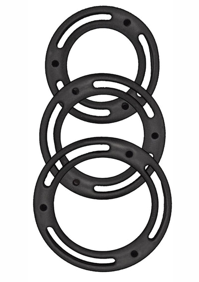 Mack Tuff Cockswellers Silicone Cock Rings - Black - 3 Piece Set