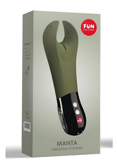 Manta Silicone Vibrating Sleeve - Moss - Green