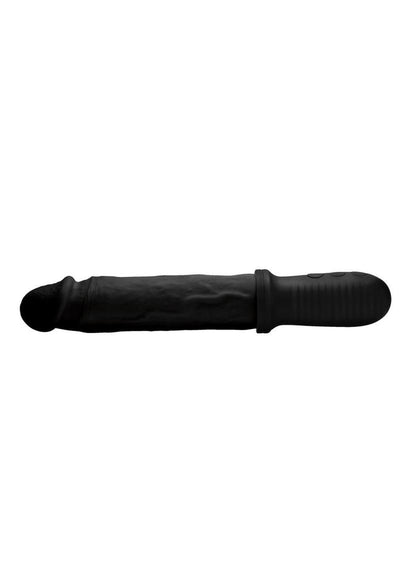 Master Series 8x Auto Pounder Rechargeable Silicone Vibrating and Thrusting Dildo with Handle