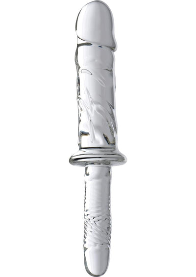 Master Series Brutus Glass Dildo Thruster - Clear