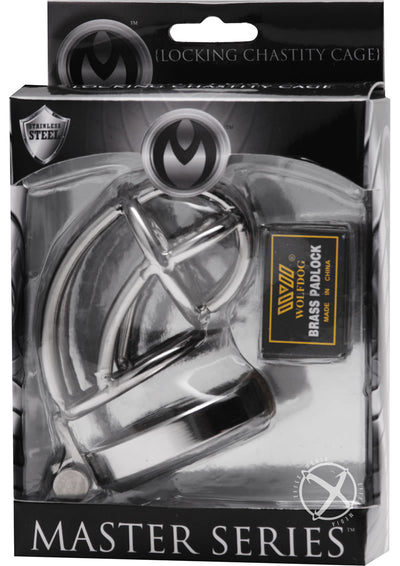 Master Series Captus Locking Chastity Cage - Silver