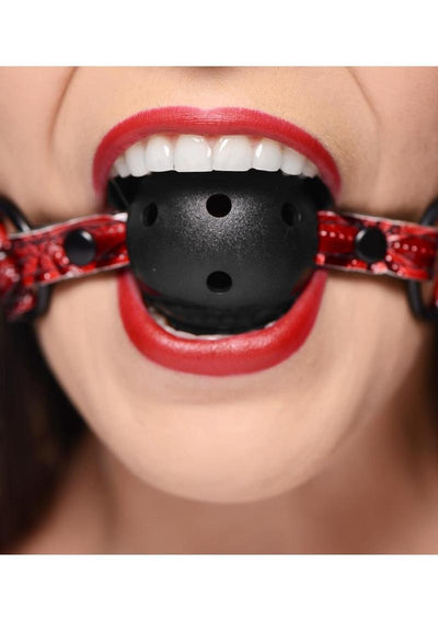 Master Series - Crimson Tied Gagged Breathable Ball Gag