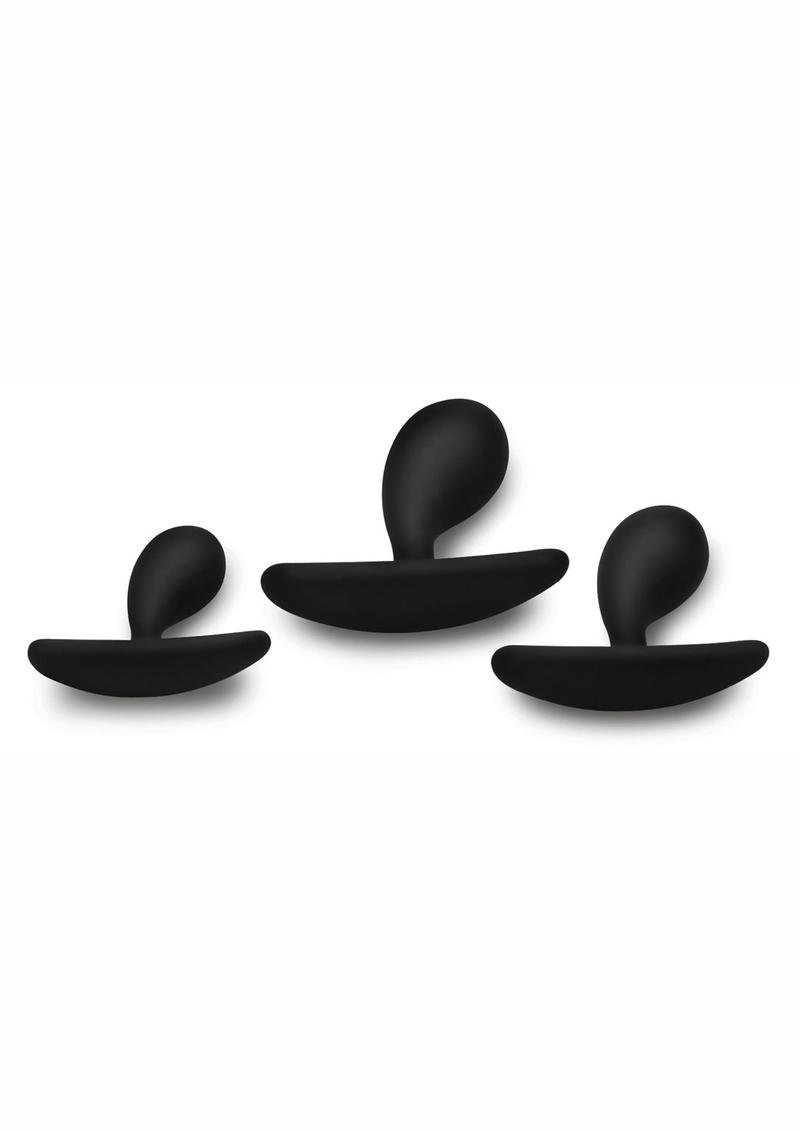 Master Series Dark Droplets Curved Anal Trainer - Black - 3 Piece/Set