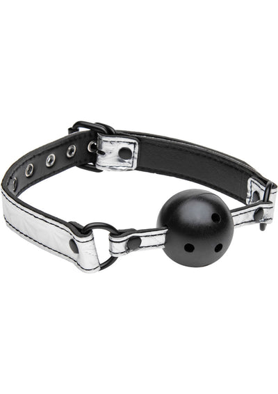 Master Series - Platinum Bound Gagged Breathable Ball Gag - Silver