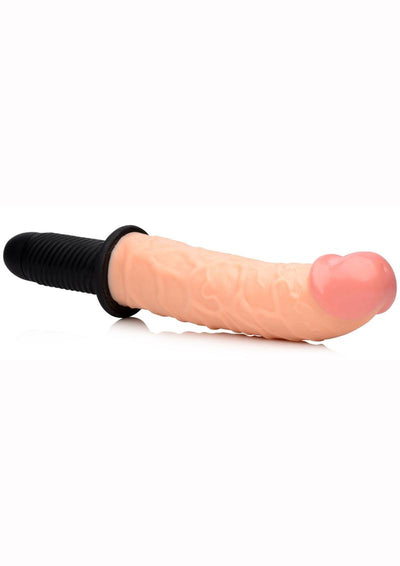 Master Series The Curved Dicktator Vibrating Giant 13.5in Dildo Thruster - Vanilla