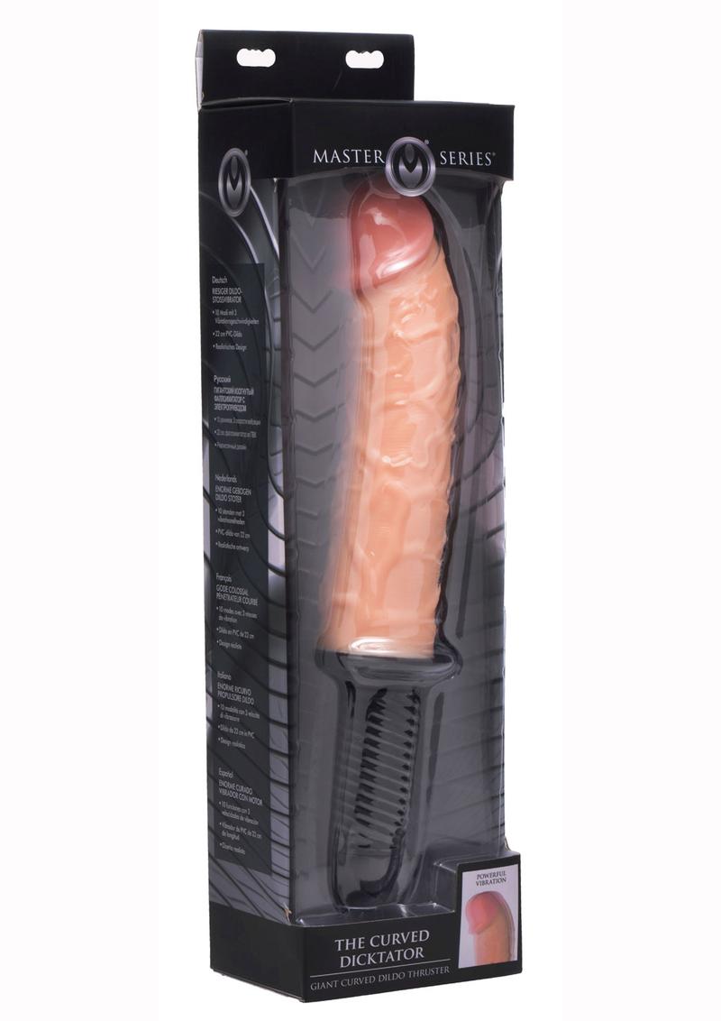 Master Series The Curved Dicktator Vibrating Giant 13.5in Dildo Thruster - Vanilla