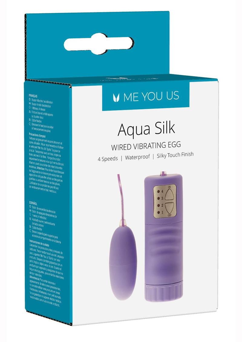 ME YOU US Aqua Silk Vibrating Egg with Remote Control - Purple