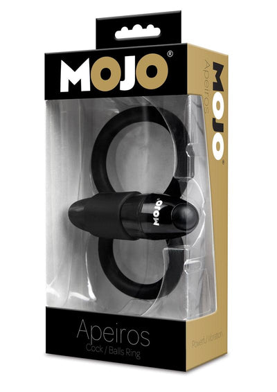 Mojo Apeiros Silicone Vibrating Cock/Ball Ring - Black