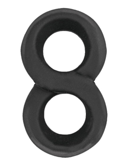 My Cockring Figure Eight Silicone Cock and Scrotum Ring - Black