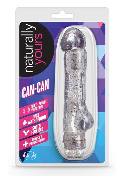 Naturally Yours Can-Can Vibrating Dildo - Clear - 7in