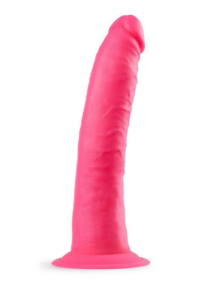 Neo Elite Silicone Dual Density Dildo - Neon Pink/Pink - 7.5in