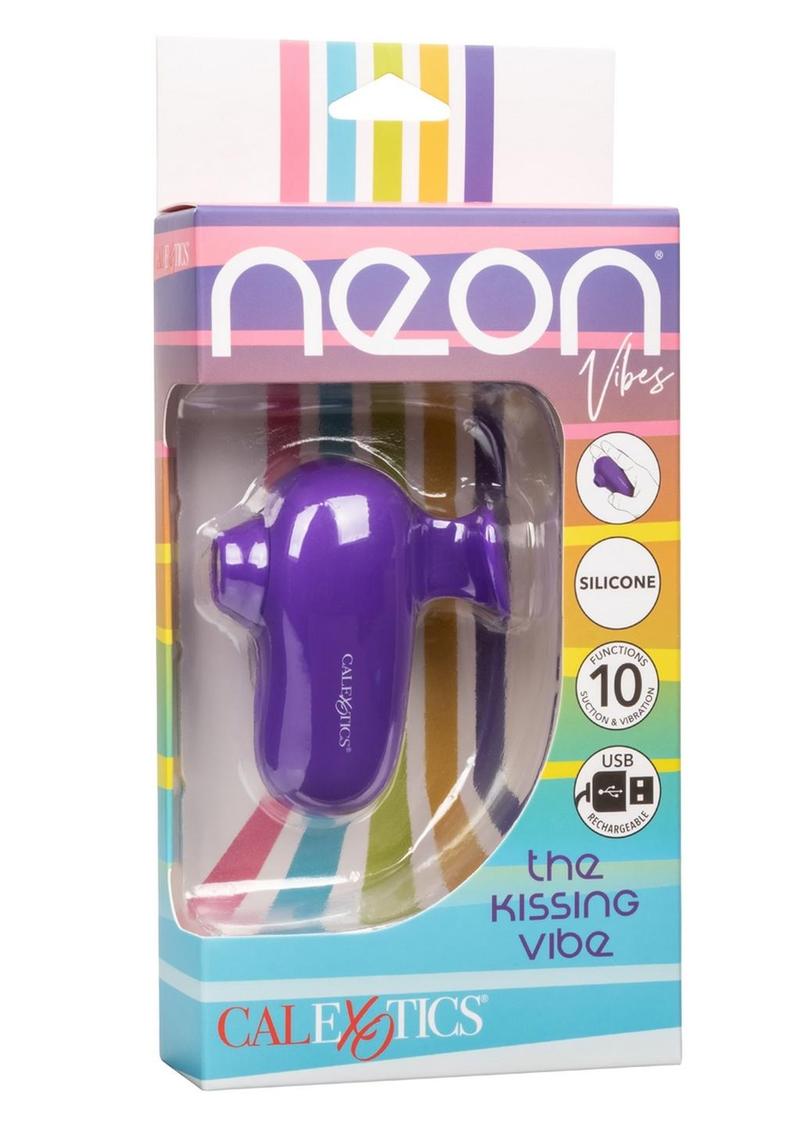 Neon Vibes The Kissing Vibe Rechargeable Silicone Clitoral Stimulator - Purple