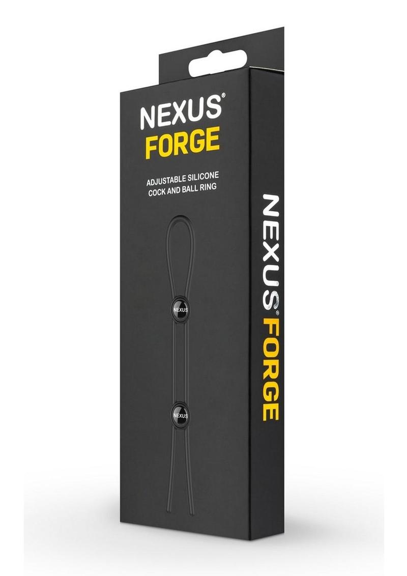 Nexus Forge Double Adjustable Lasso Silicone Cock Ring - Black