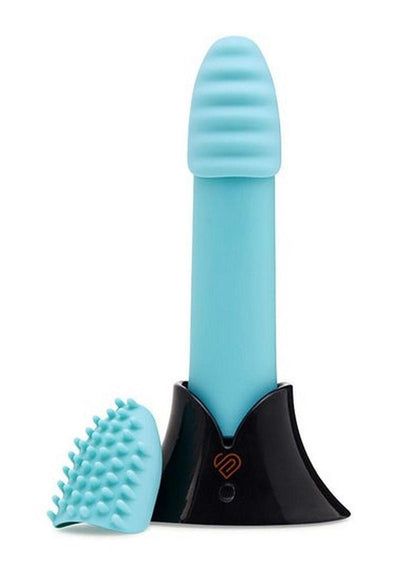 Nu Sensuelle Point Plus Rechargeable Silicone Bullet - Blue/Tiffany Blue