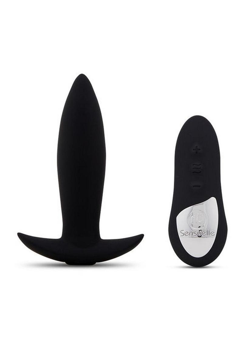 Nu Sensuelle Remote Control Mini-Plug Rechargeable Silicone Vibrating Plug - Black