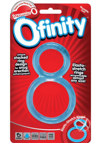 Ofinity Super Stretchy Double Silicone Cock Ring Waterproof - Blue