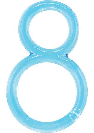 Ofinity Super Stretchy Double Silicone Cock Ring Waterproof - Blue