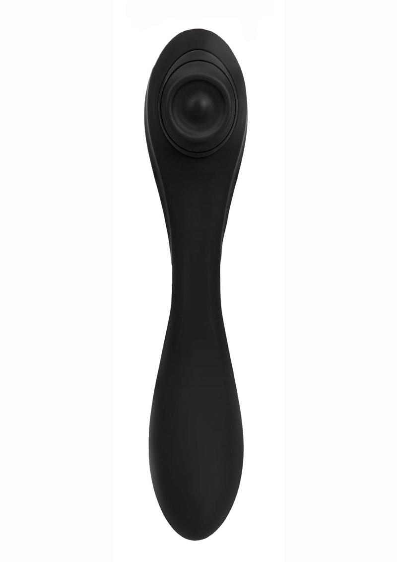 Omg Vibrapulse Rechargeable Silicone Adjustable Clitoral Massager with Vibrator - Black