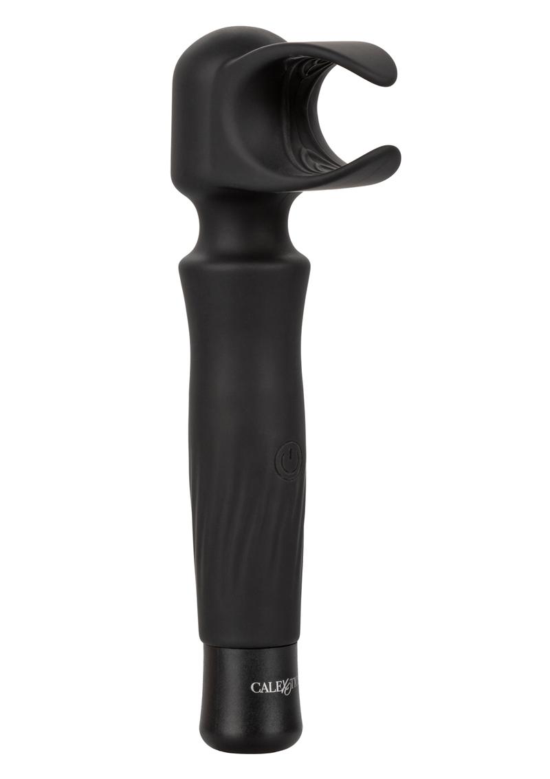 Optimum Power Masturwand Vibrating Stroker Rechargeable Masturbator - Black