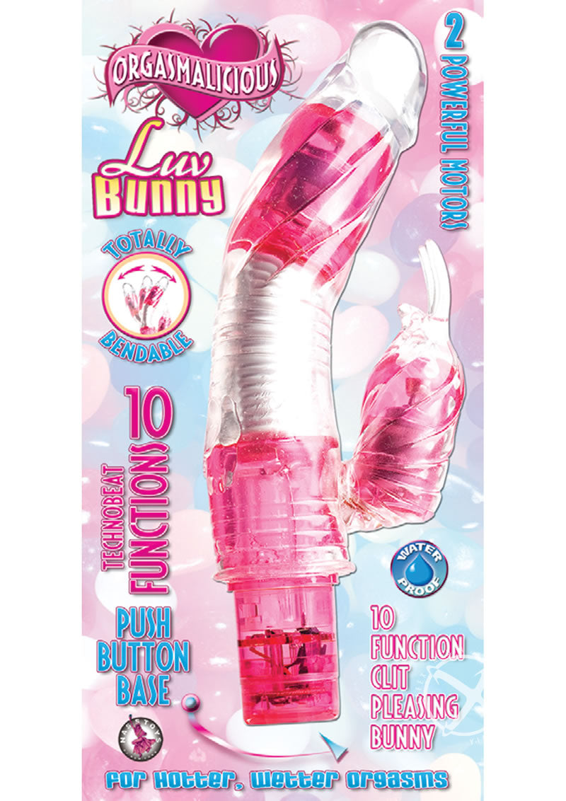 Orgasmalicious Luv Bunny Vibrator - Cotton Candy - Pink