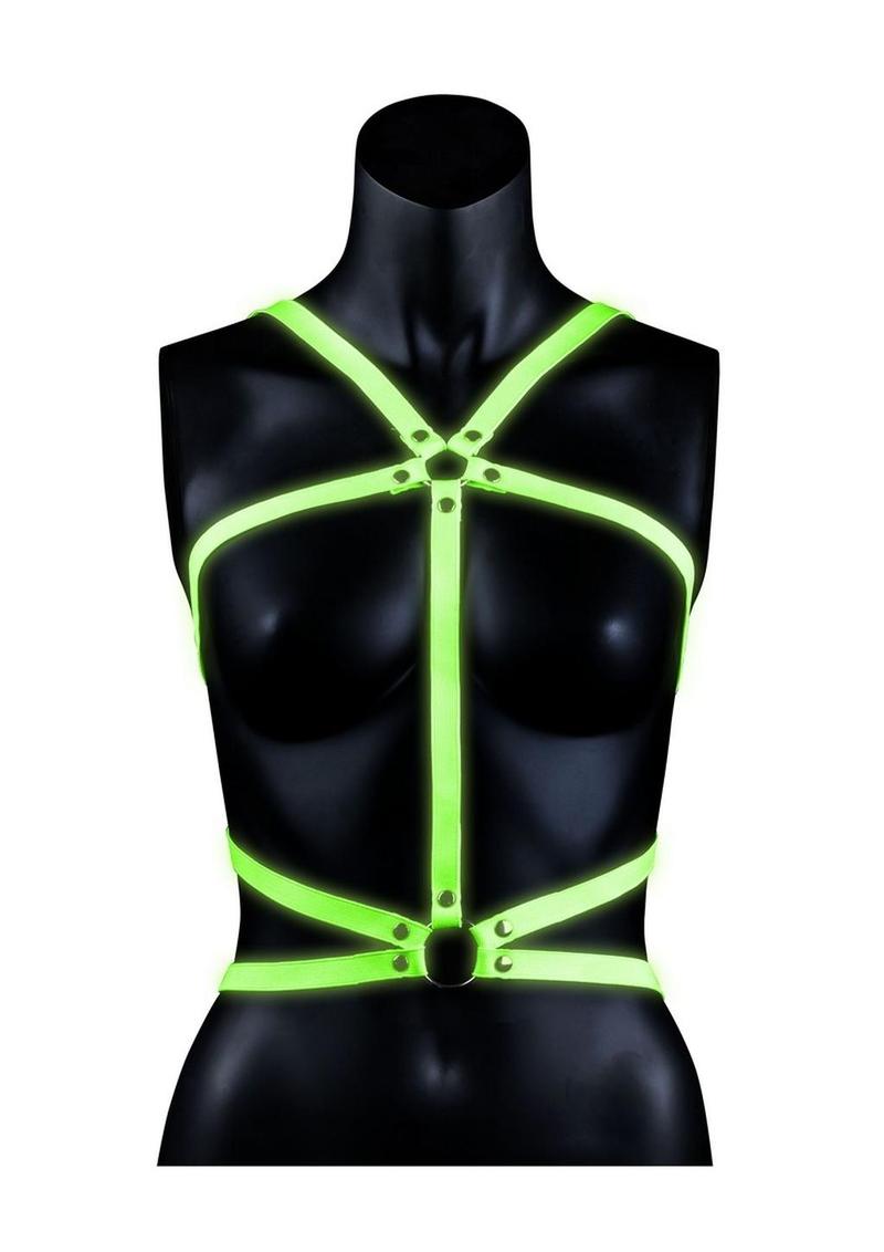 Ouch Body Harness - Glow In The Dark/Green - Large/XLarge